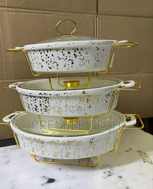 3pcs Ceramic Chaffing Dishes