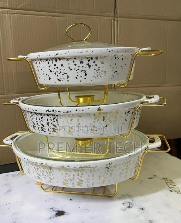 3pcs Ceramic Chaffing Dishes - main view