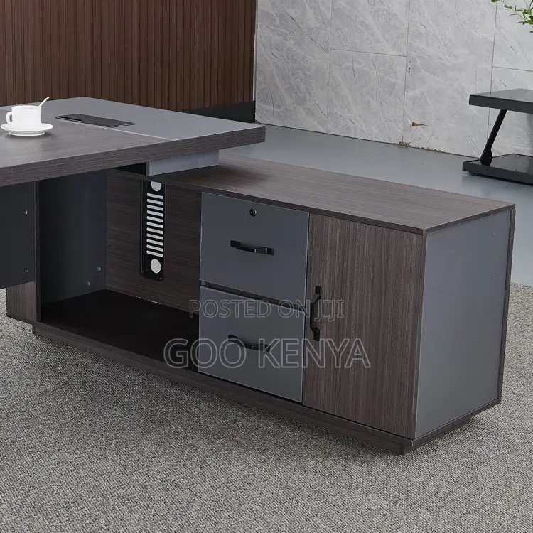 Office Desk ; L-Shaped Executive Black Office Desk