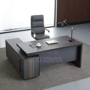 Office Desk ; L-Shaped Executive Black Office Desk