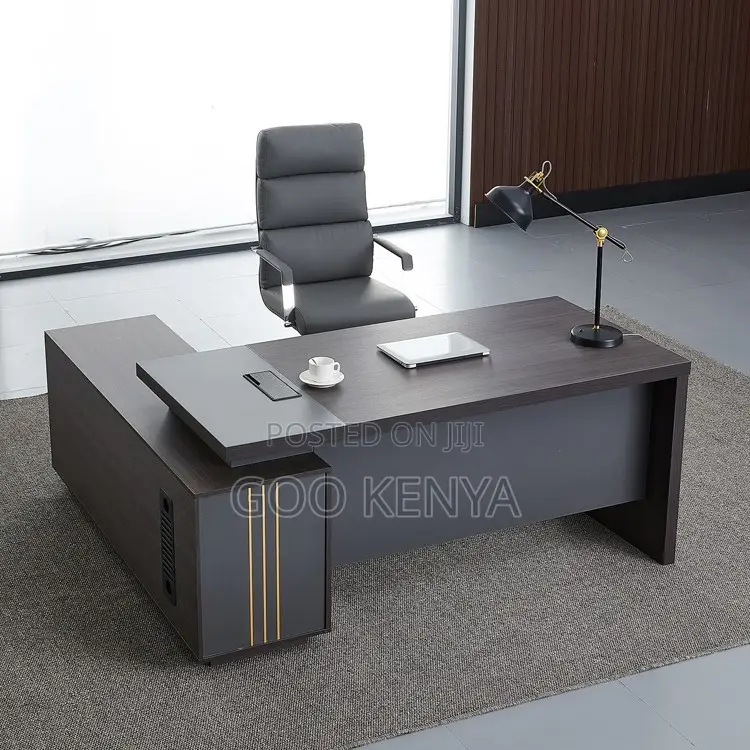 Office Desk ; L-Shaped Executive Black Office Desk