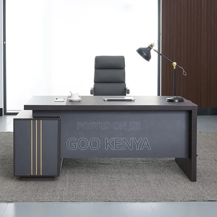 Office Desk ; L-Shaped Executive Black Office Desk