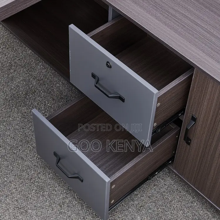 Office Desk ; L-Shaped Executive Black Office Desk