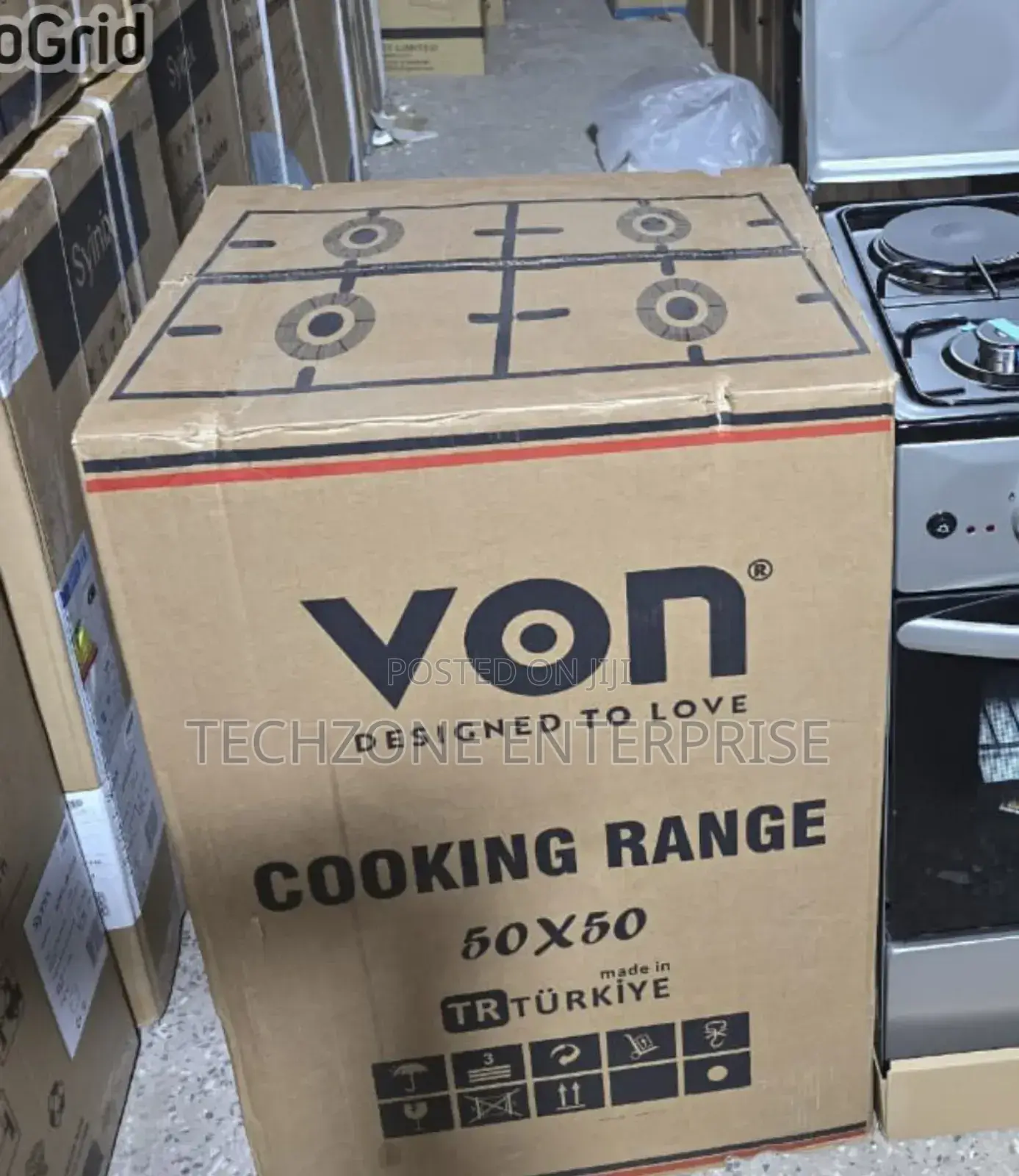 Von 50*50cm Cooker 3 Gas + 1 E Vcf503131nfy Enamel Grey