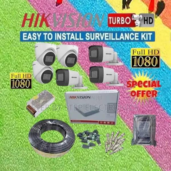 2 Megapixels Hikvision 6 1080p CCTV Cameras Full Package