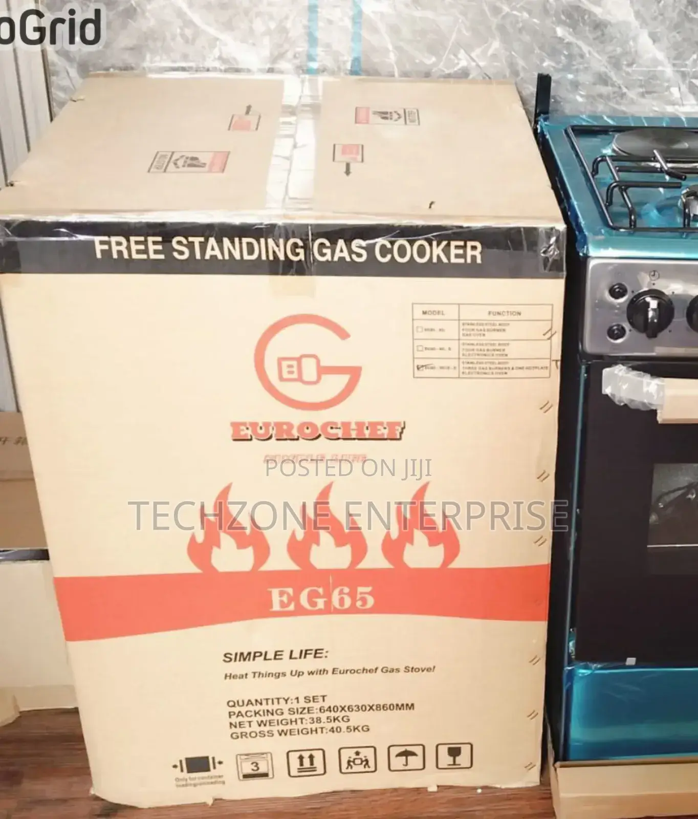 Eurochef Eg65 60×65 3~Gas+1~Electric Cooker Rotisserie,