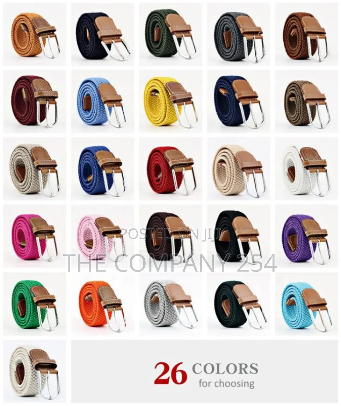 Unisex Knitted Fabric Woven Braided Elastic Stretch Belt