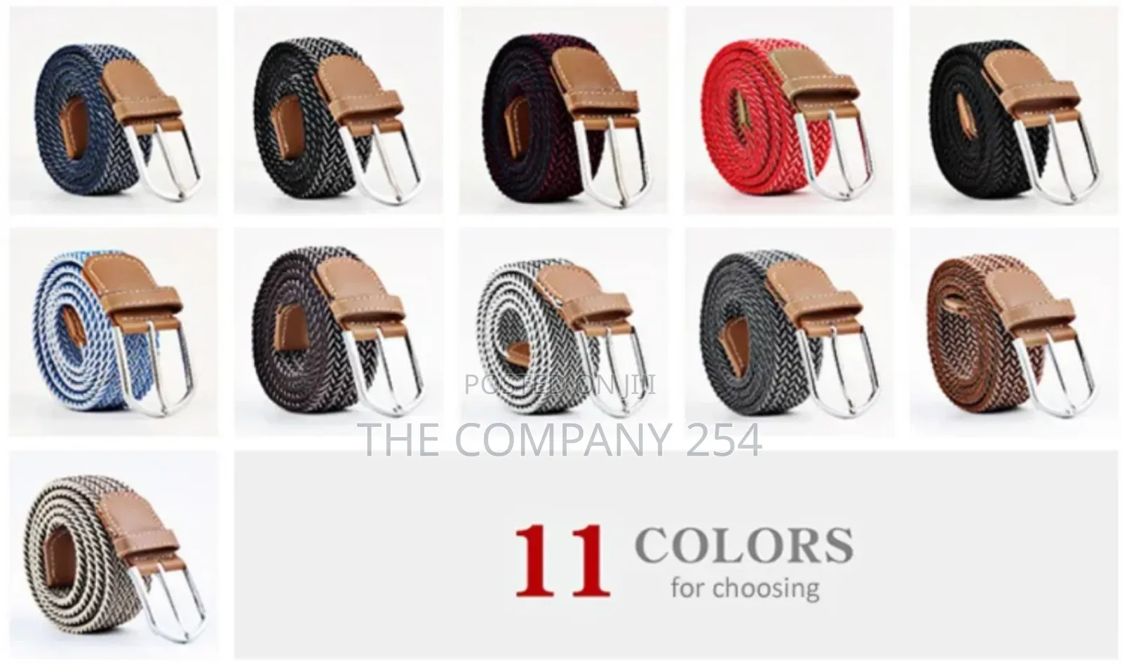 Unisex Knitted Fabric Woven Braided Elastic Stretch Belt