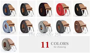Unisex Knitted Fabric Woven Braided Elastic Stretch Belt