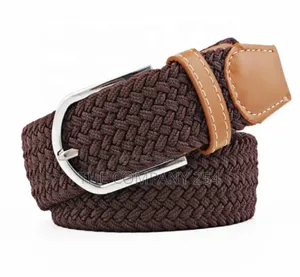 Unisex Knitted Fabric Woven Braided Elastic Stretch Belt