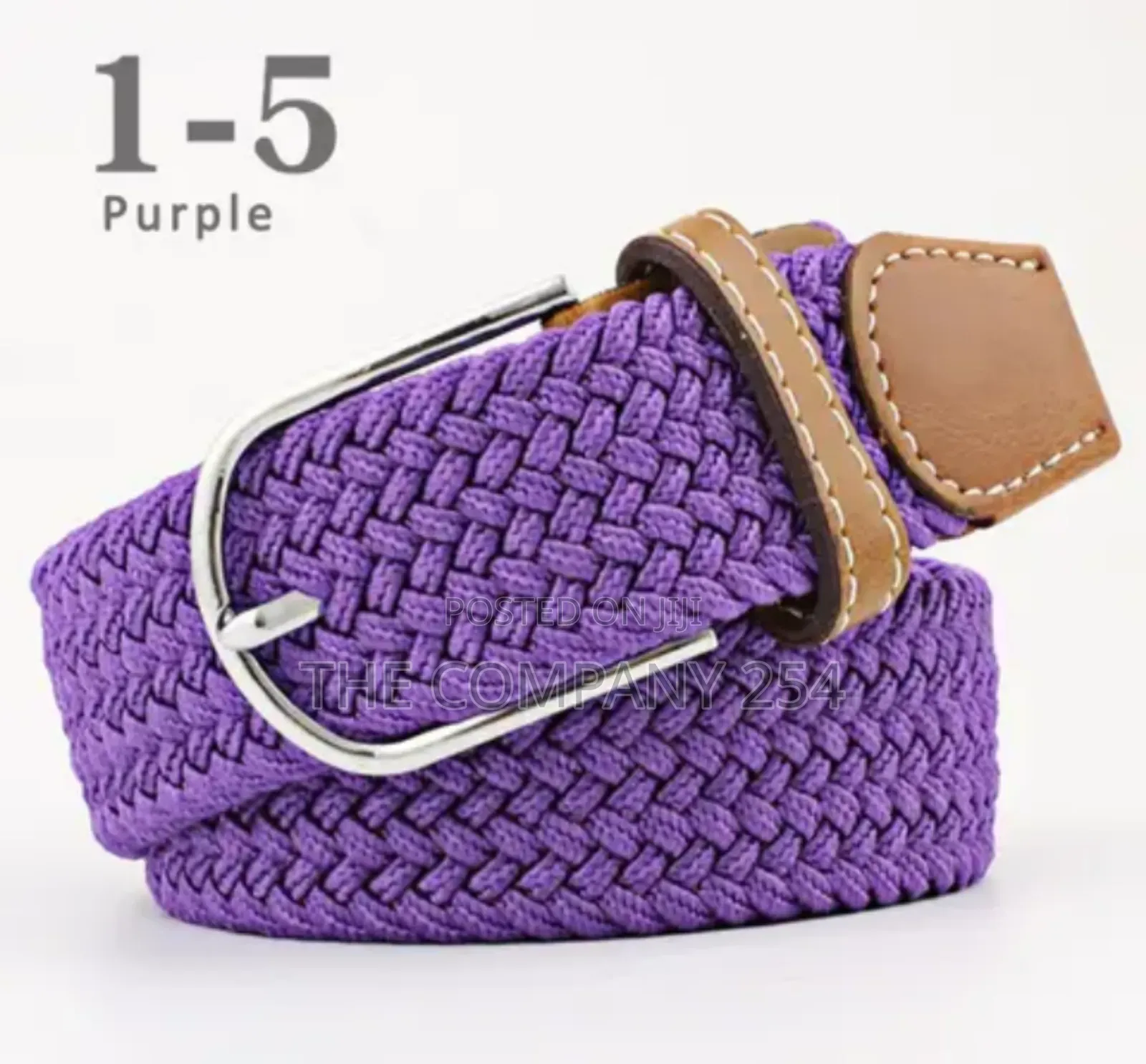Unisex Knitted Fabric Woven Braided Elastic Stretch Belt
