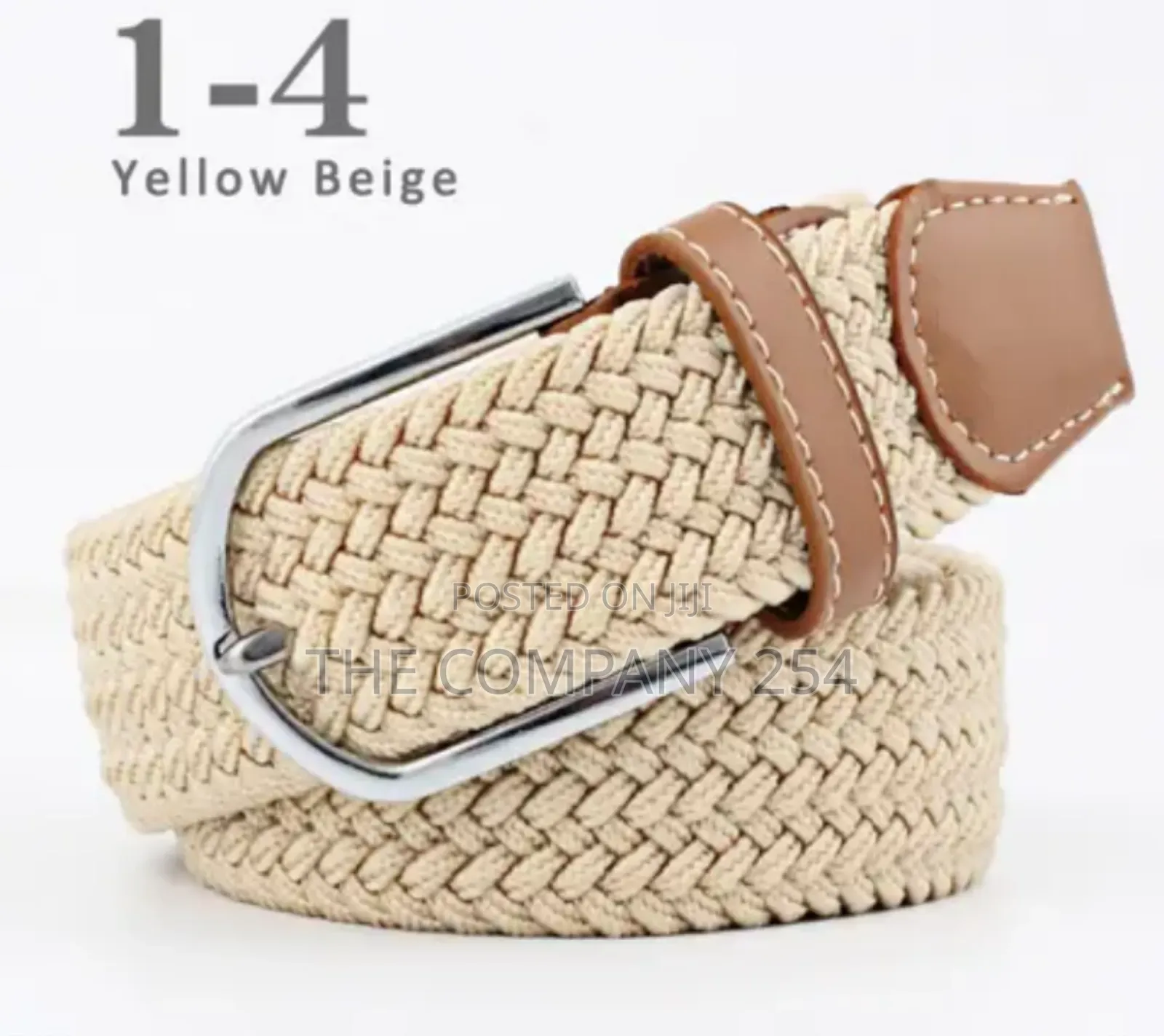 Unisex Knitted Fabric Woven Braided Elastic Stretch Belt