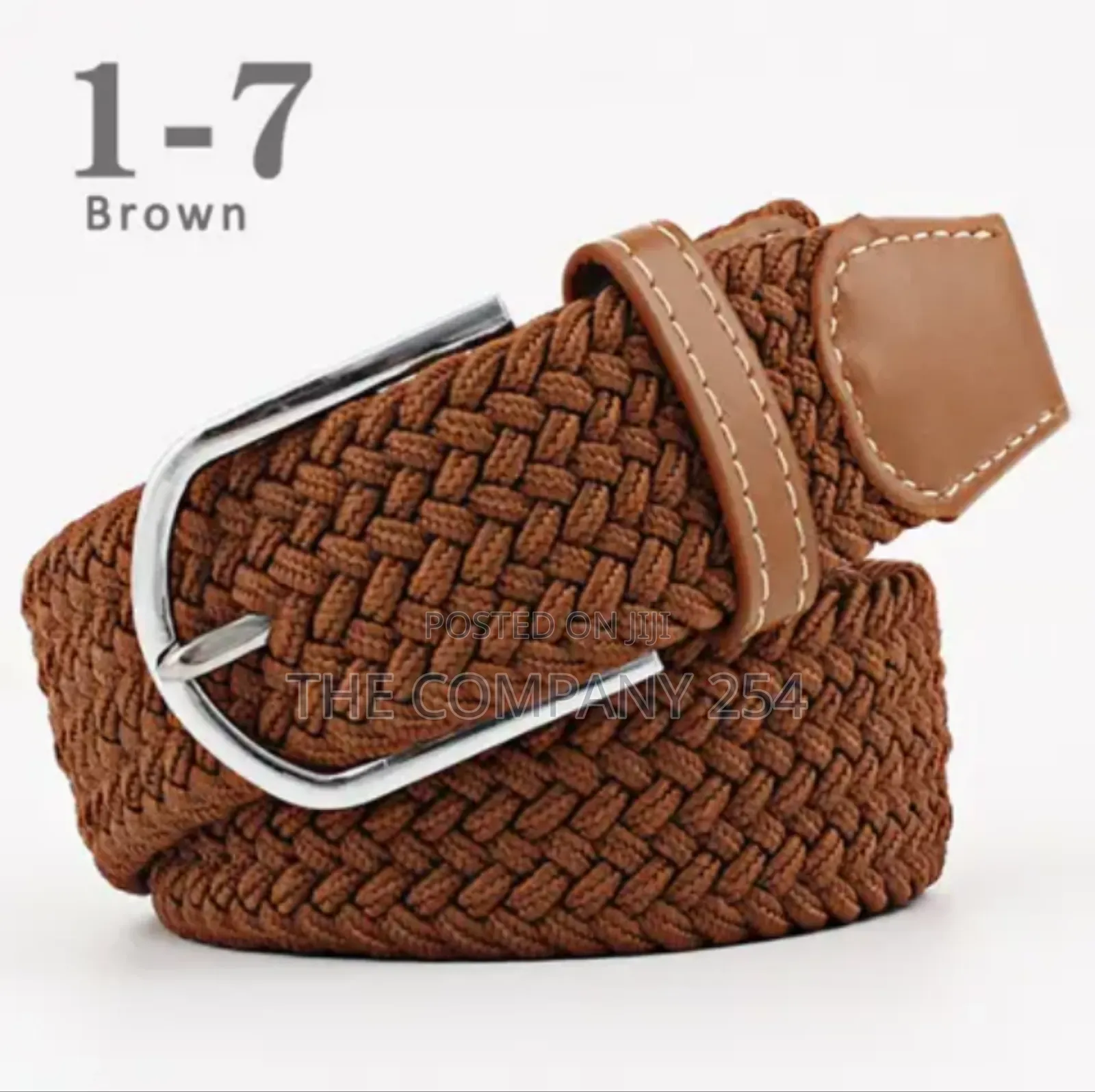 Unisex Knitted Fabric Woven Braided Elastic Stretch Belt