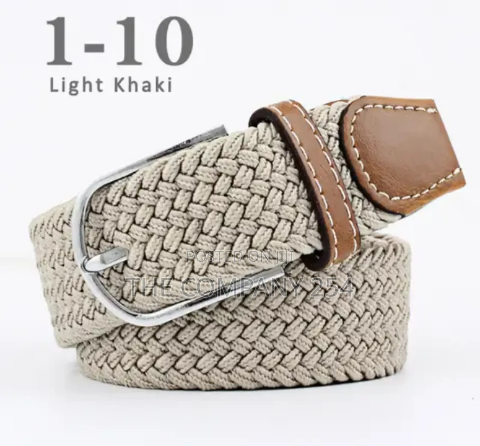 Unisex Knitted Fabric Woven Braided Elastic Stretch Belt