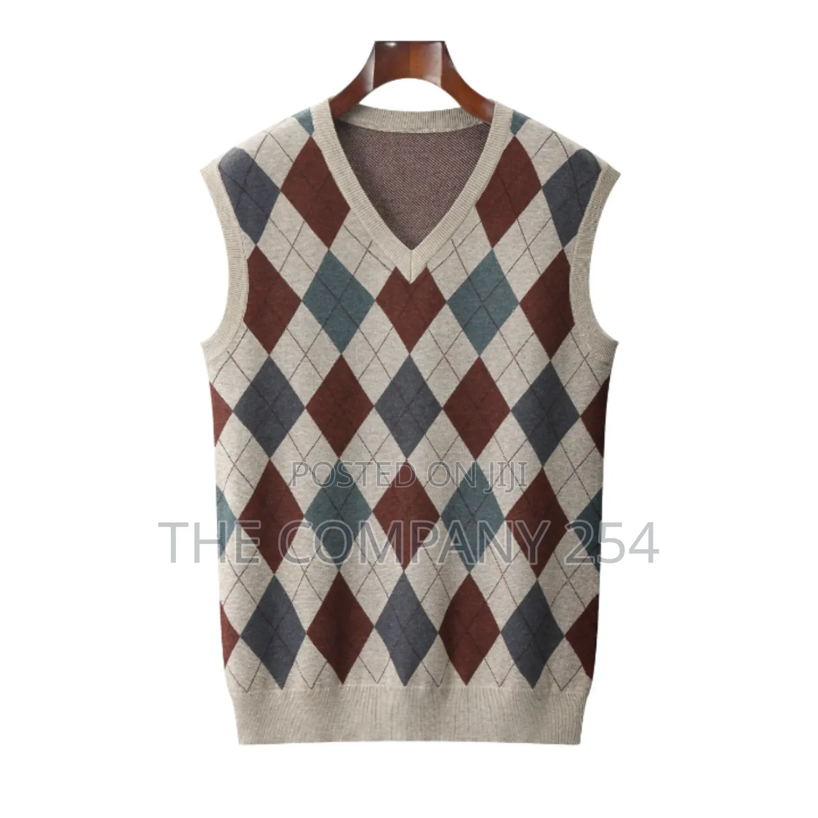 Sweater Vest Men's Pullover Checkered Slim-Fit Casual Wear