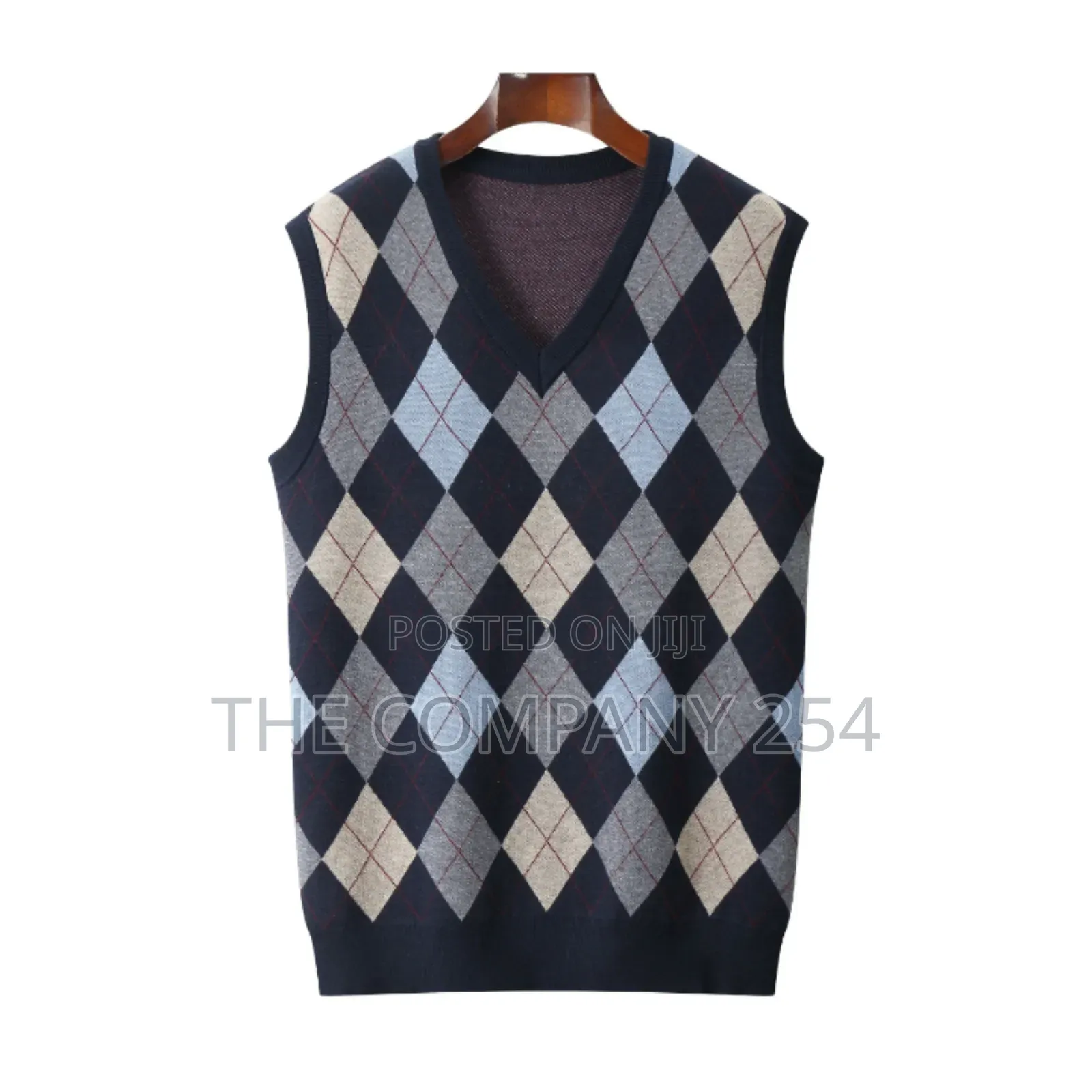 Sweater Vest Men's Pullover Checkered Slim-Fit Casual Wear