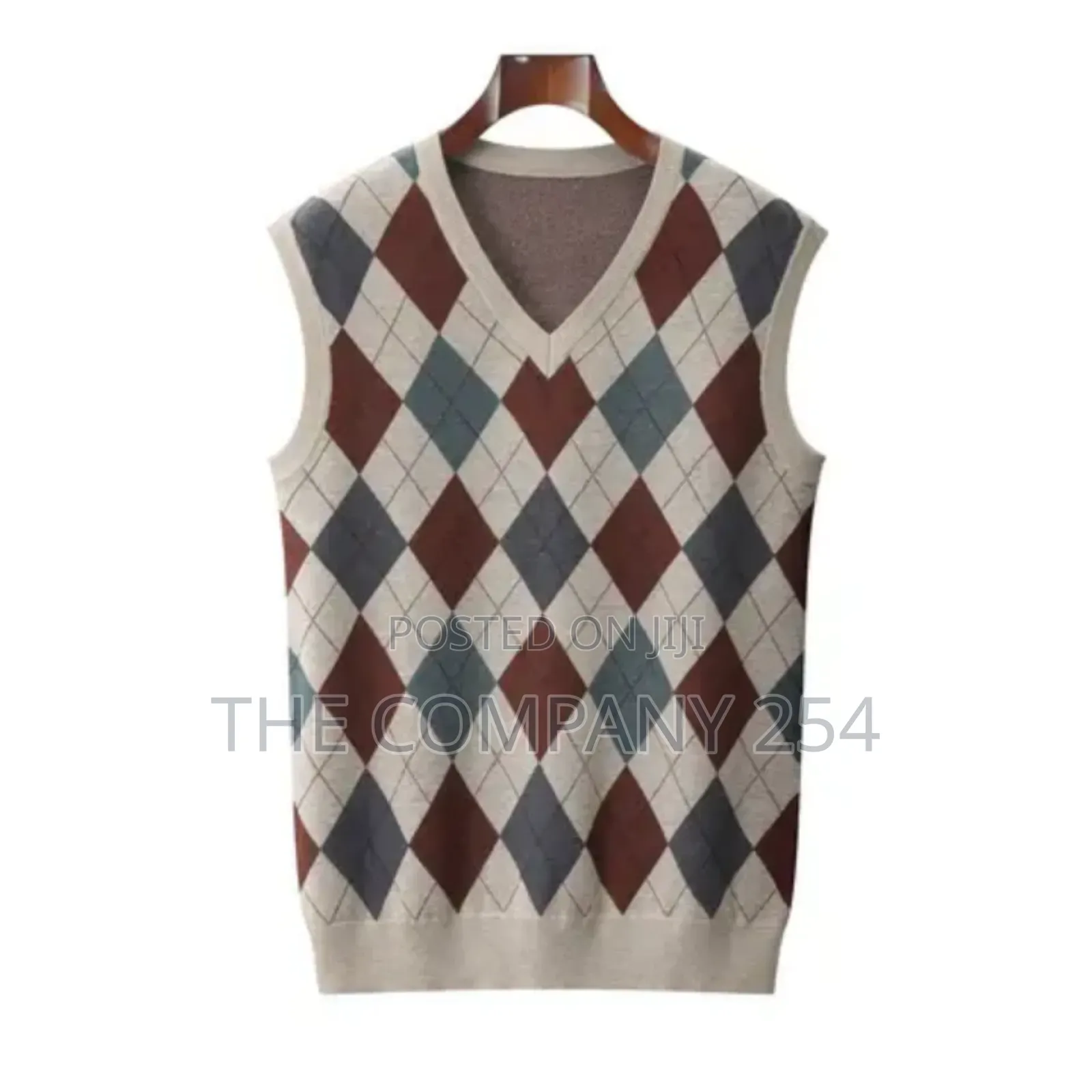 Sweater Vest Men's Pullover Checkered Slim-Fit Casual Wear