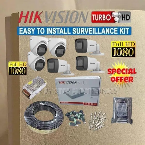 Heavy Duty Hikvision 6 1080p Full Hd CCTV Cameras Full Kit