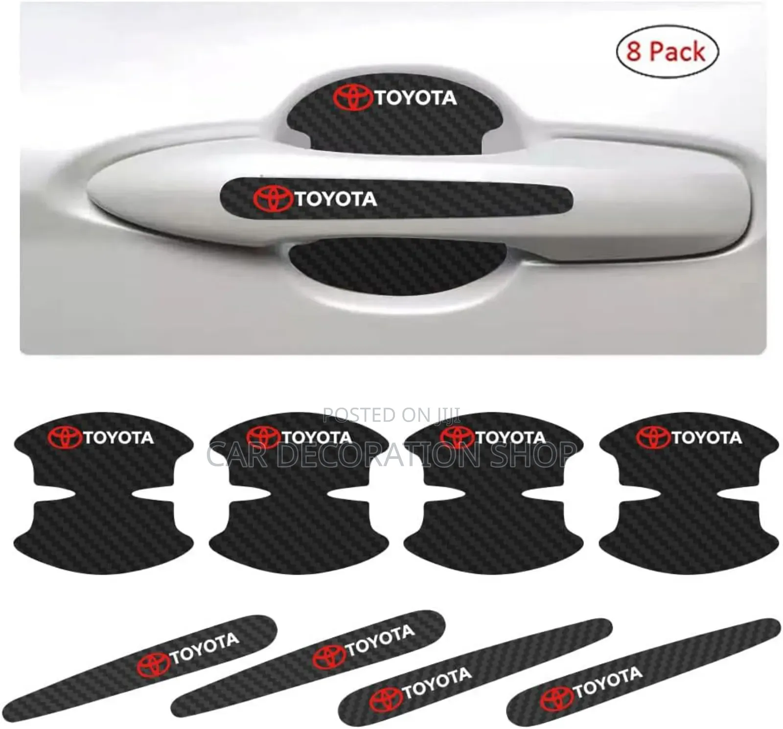 Toyota Car Handles Fittedwit Universal Black Handle Stickers