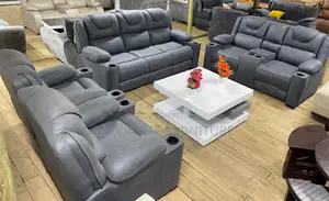 Gray Semi Recliner Full Set Sofa