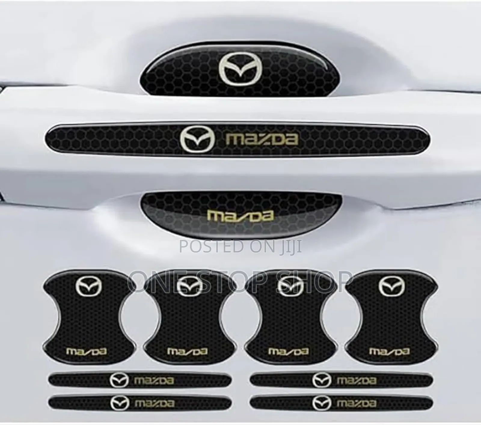 Mazda Black 8pc Door Handle Bowl Scratch Stickers