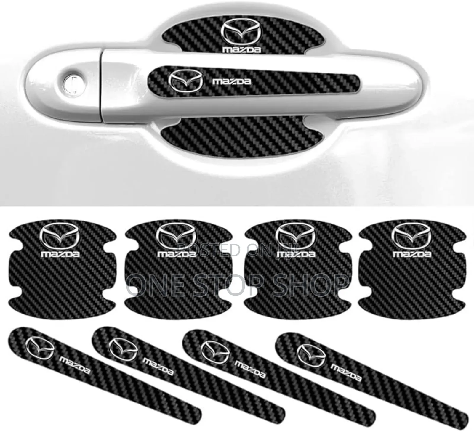 8pcs Mazda Door Handle Bowl Antiscratblack Buckle Protector