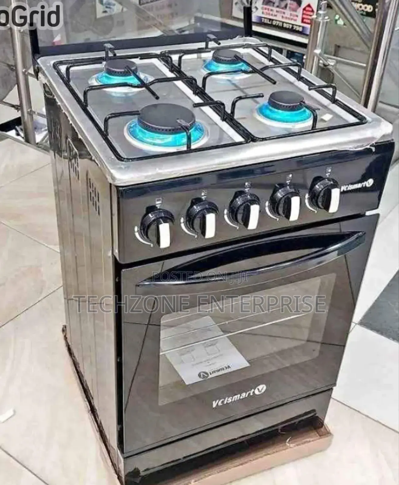 Volsmart 50x55cm 4 Burner Standing Gas Cookers