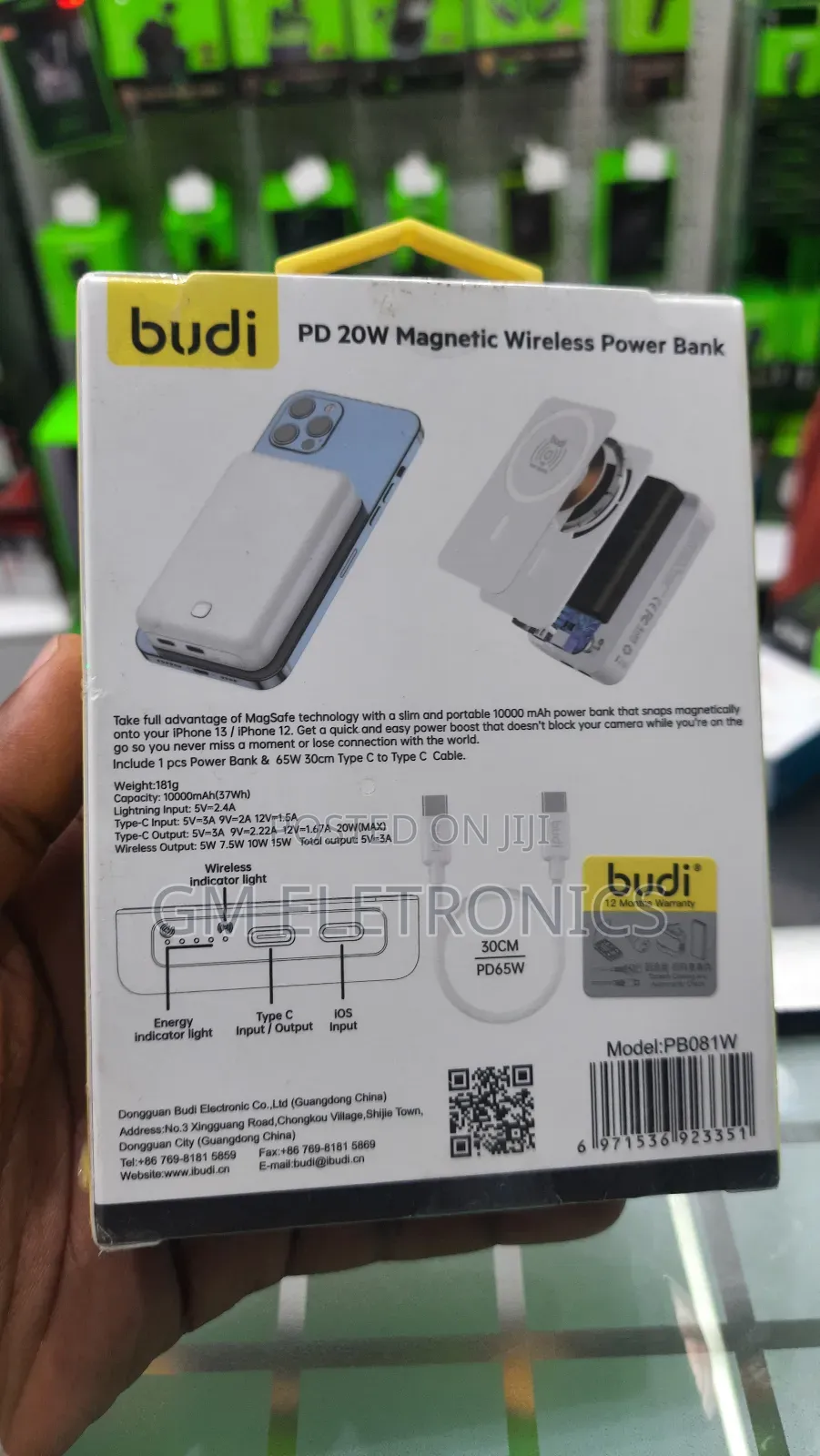 10000mah Budi Pd 20w Magnetic Wireless Power Bank-Magsafe.