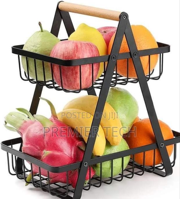 Metallic 2 Layer Multifunctional Organizer / Fruit Rack