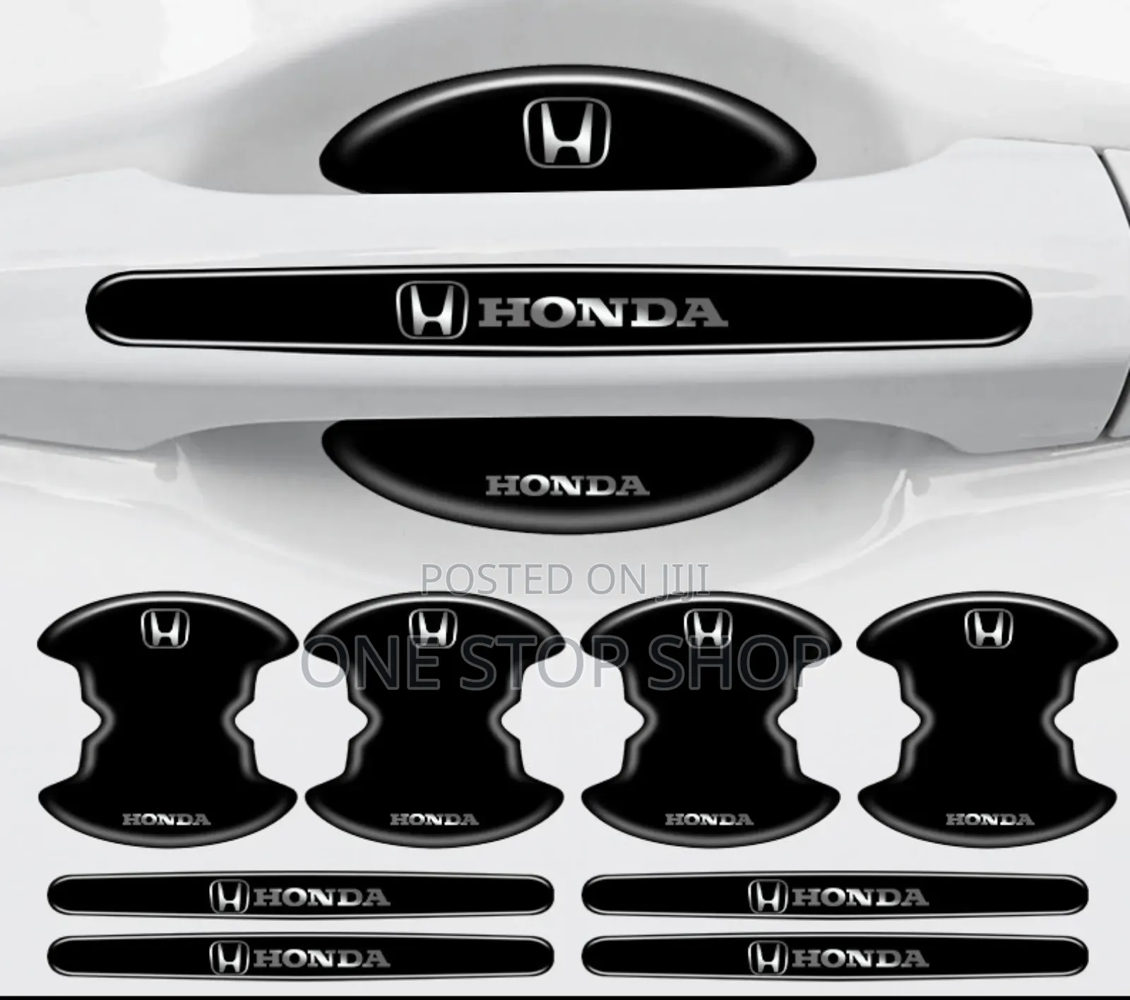 8pcs Honda Door Bowl Black Protector Film Stickers