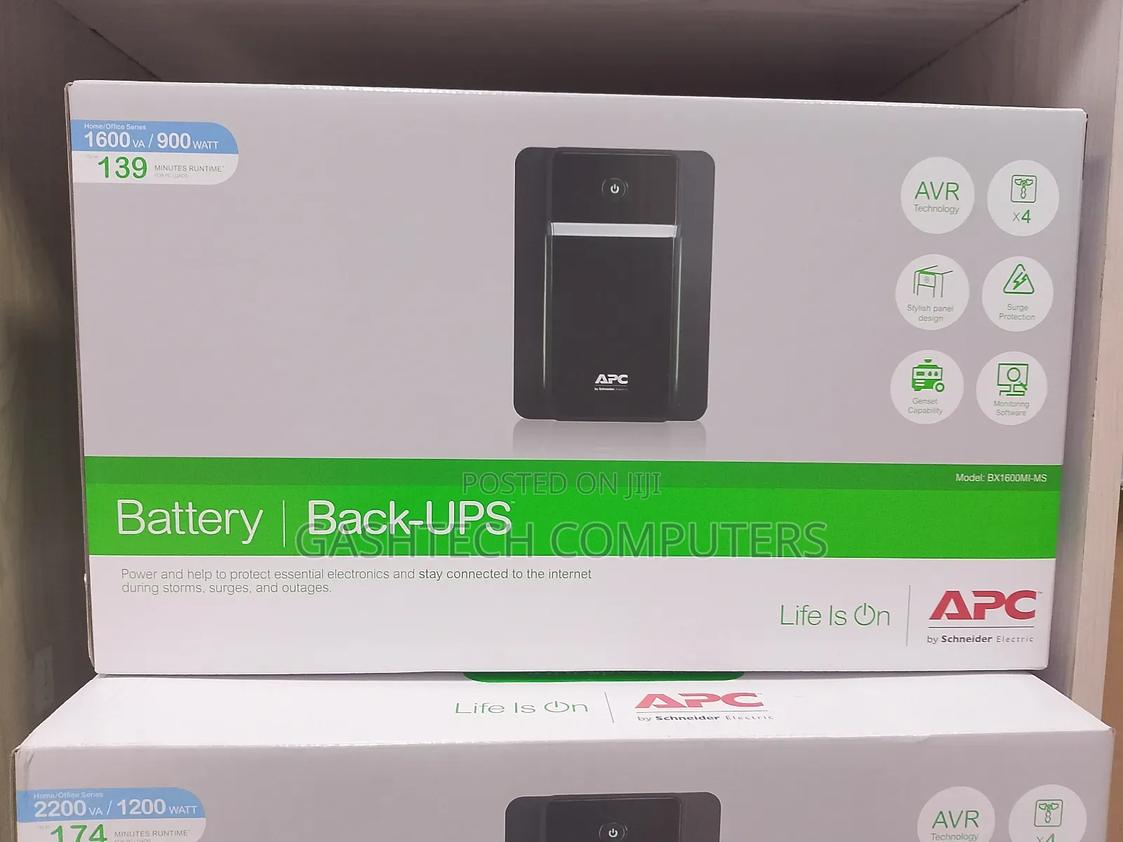 Apc Back-Ups 1600va Tower, 230v, 4 Outlets, Avr. Apc 1.6va
