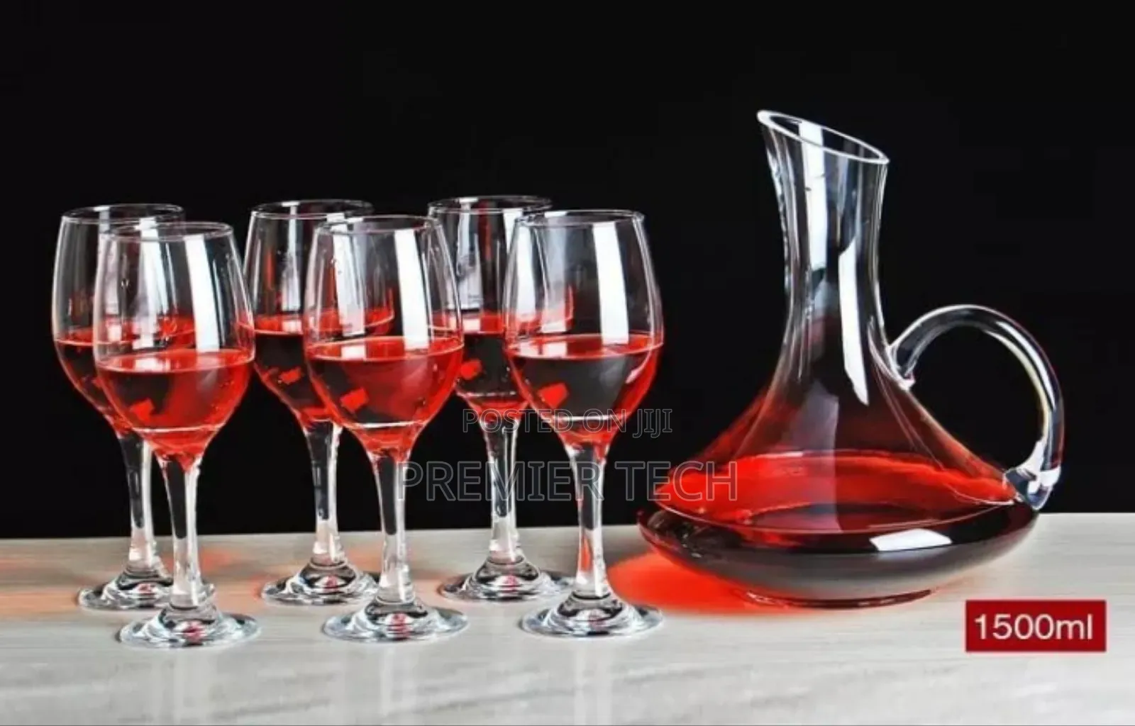 *7pcs Plain Colour Wine Decanter Set With 6 Wine Glasses