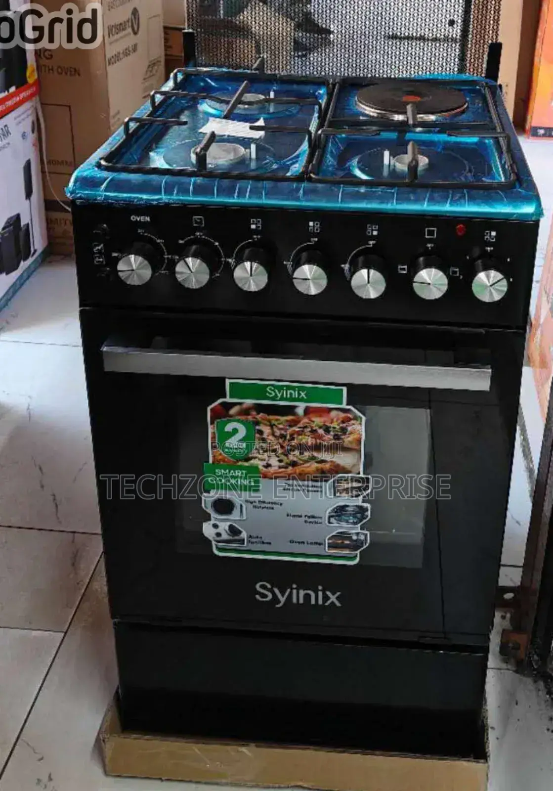 Syinix 50by 50cm Standing Cooker With Electric Oven