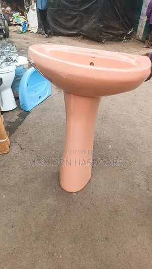 Pedestal Hand Wash Basin (Peach Color)