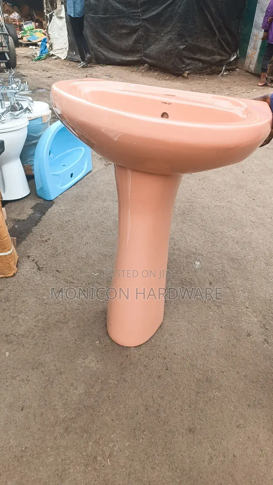 Pedestal Hand Wash Basin (Peach Color)