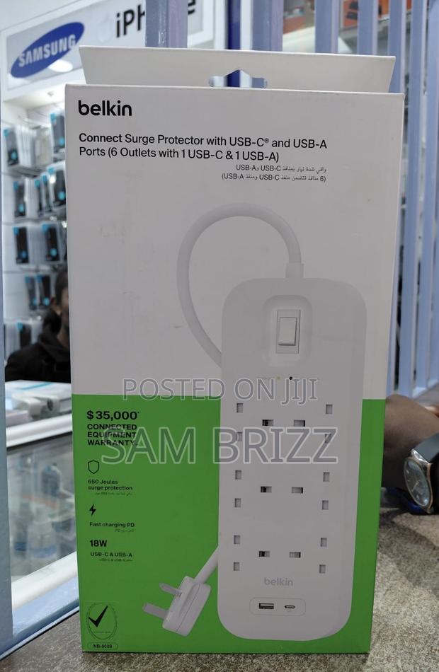 Belkin Connect Surge Protector With Usb-C and Usb-A - thumbnail 2