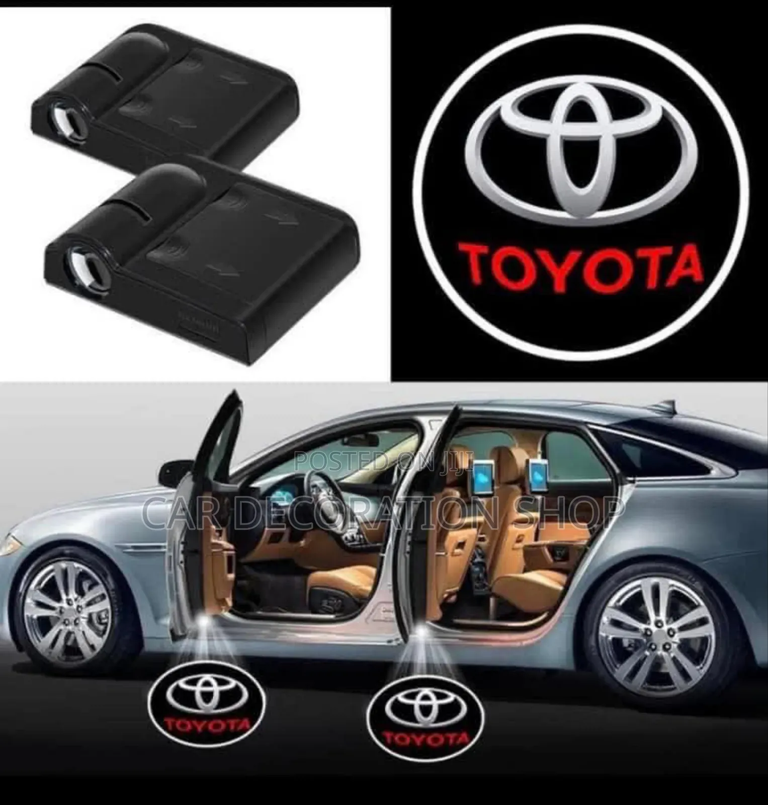 2x Toyota Labelled Door Logo Wireless Lights