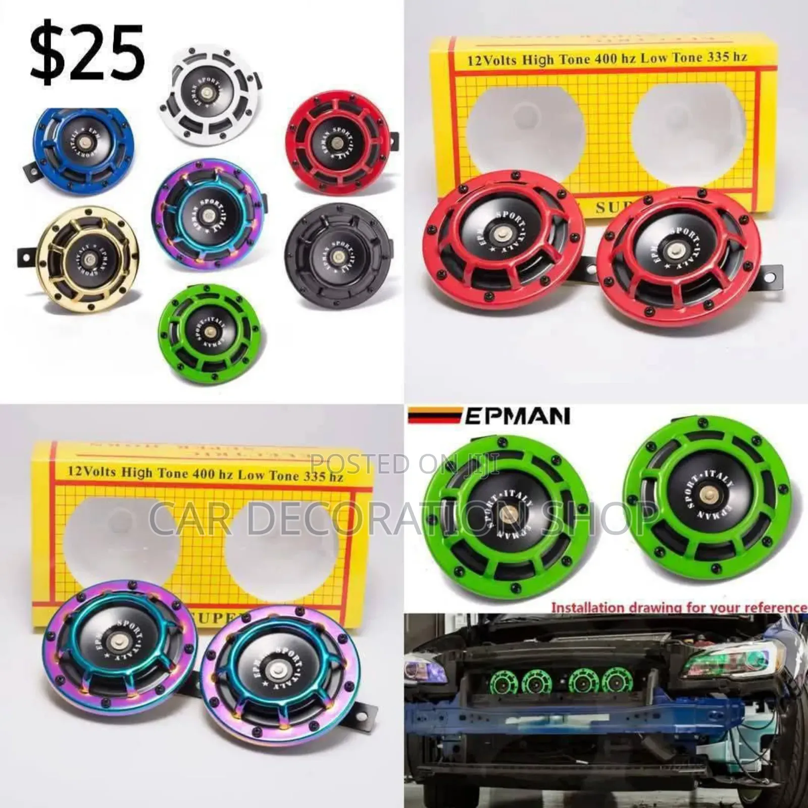 2x Different Colors Hella Subaru Horn Universal Fit