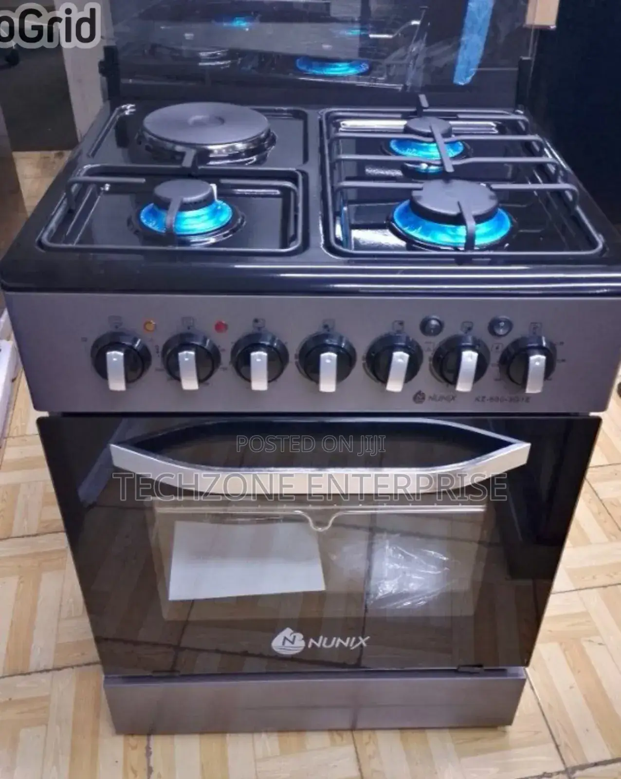 Nunix Kz660 60×60cm 3-Gas+1-E Cooker With Electric Oven