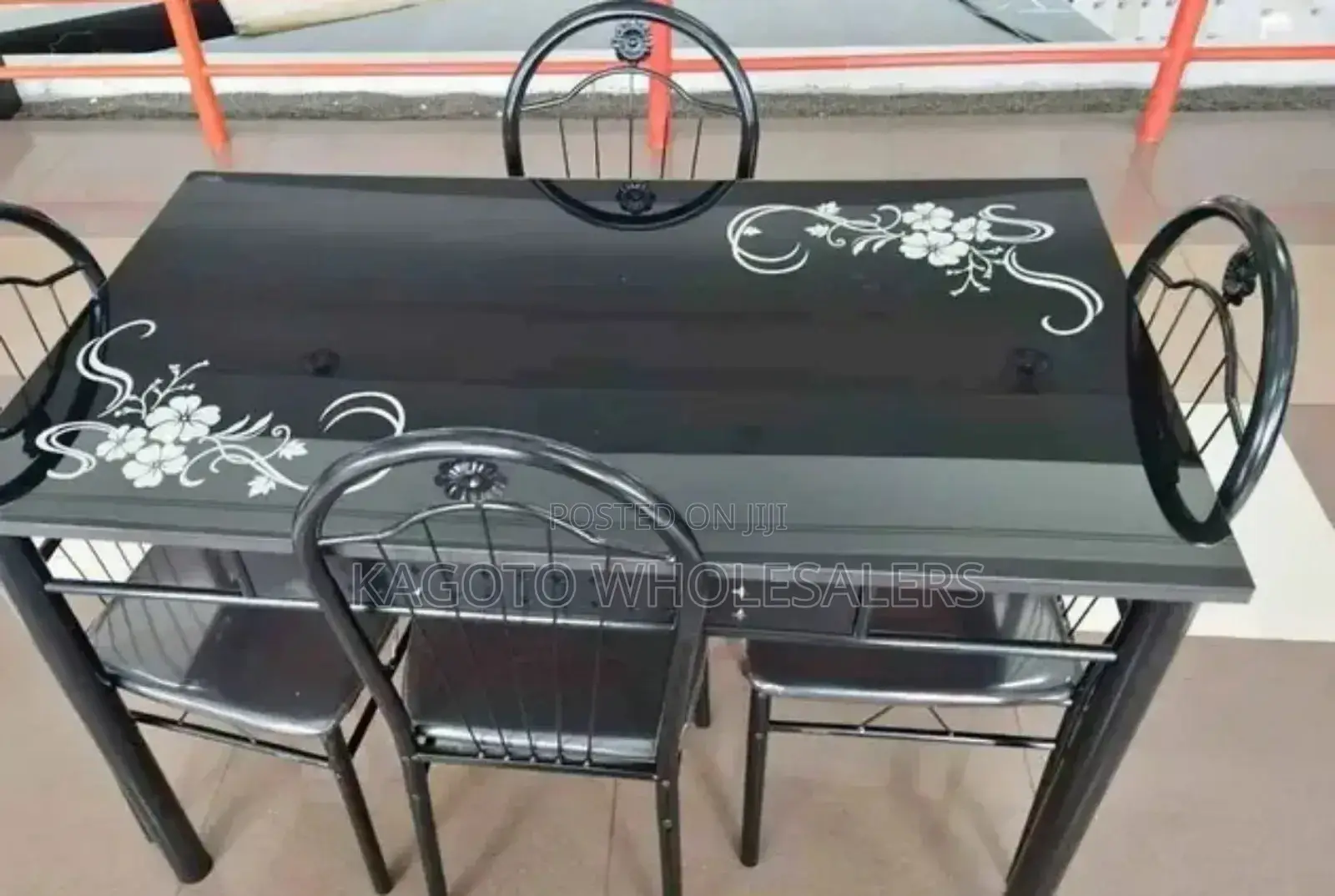 4 Sitter Black Durable Dining Table a-04