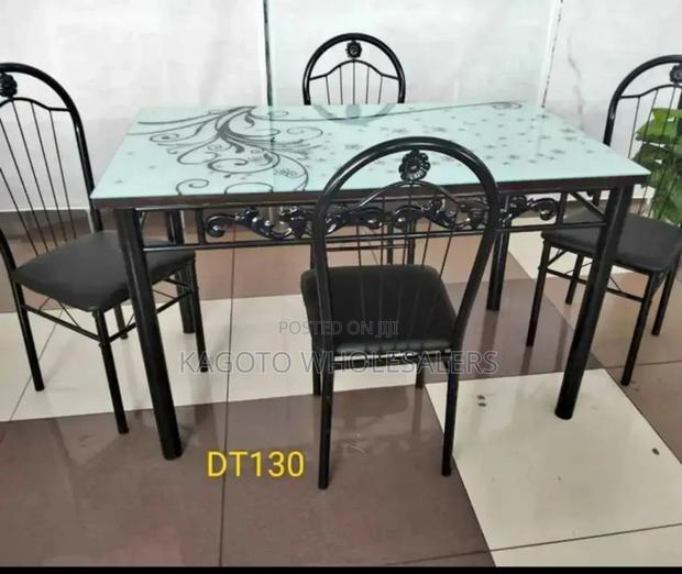 4 Seater Black Durable Dining Table a-04 - main view