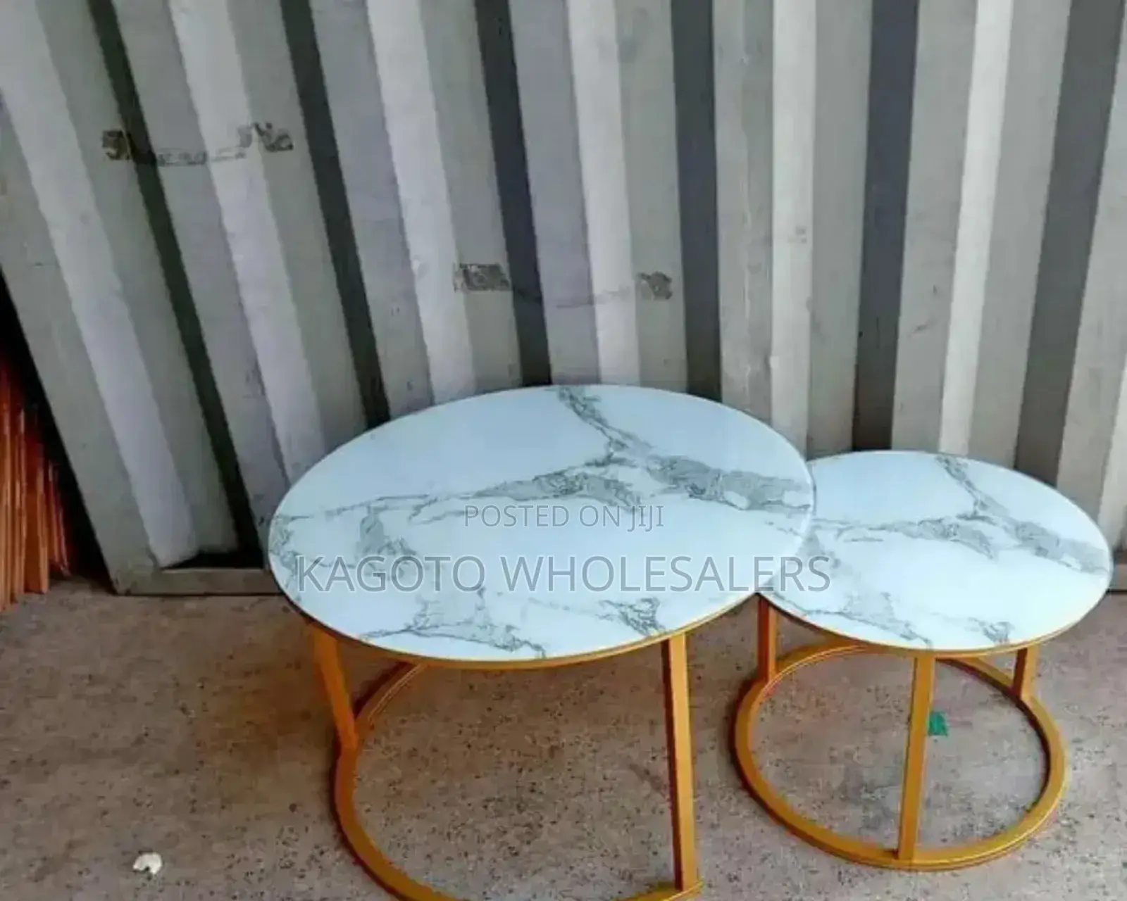 White Nesting Marble Table/Coffee Table (Glass Effect) a-02m