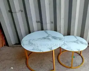 White Nesting Marble Table/Coffee Table (Glass Effect) a-02m