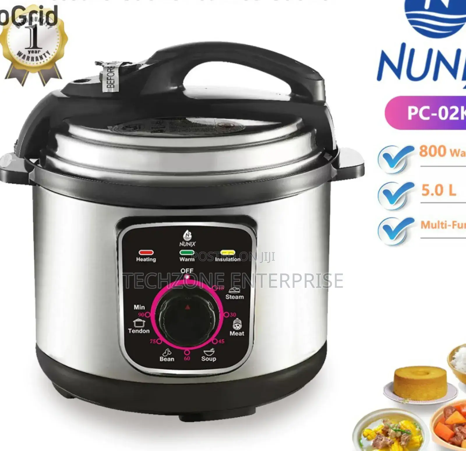 Nunix Pc- Electric Stainless Steel Pressure Cooker