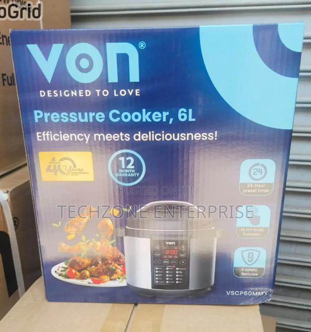 Von Vscp60mmx 6l Electric Pressure Cooker, 1000 Watts
