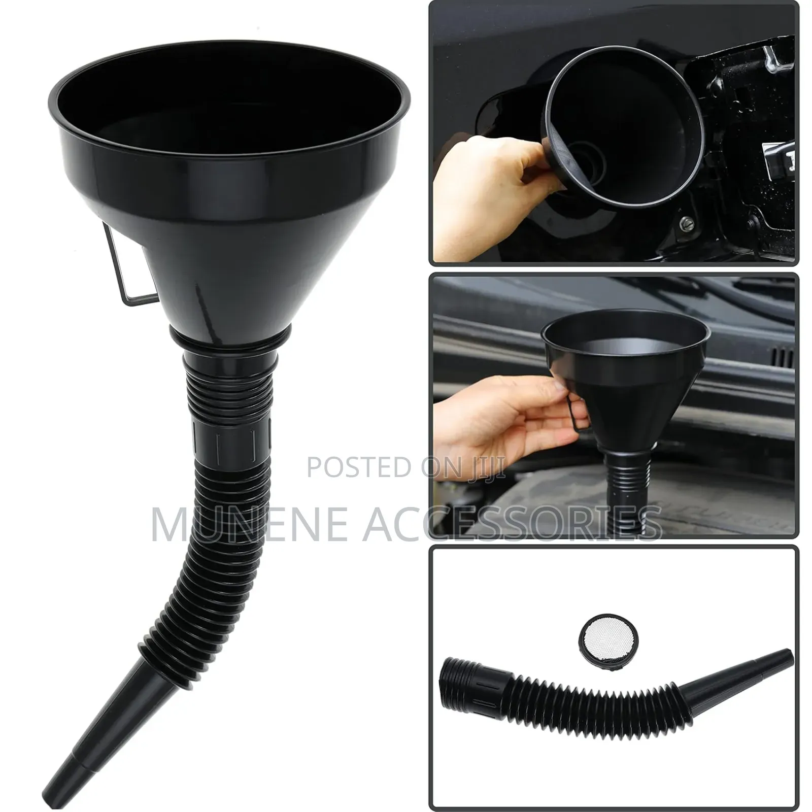 Wide Mouth Oil Fuel Funnel Nozzle Hose With Handle for Car