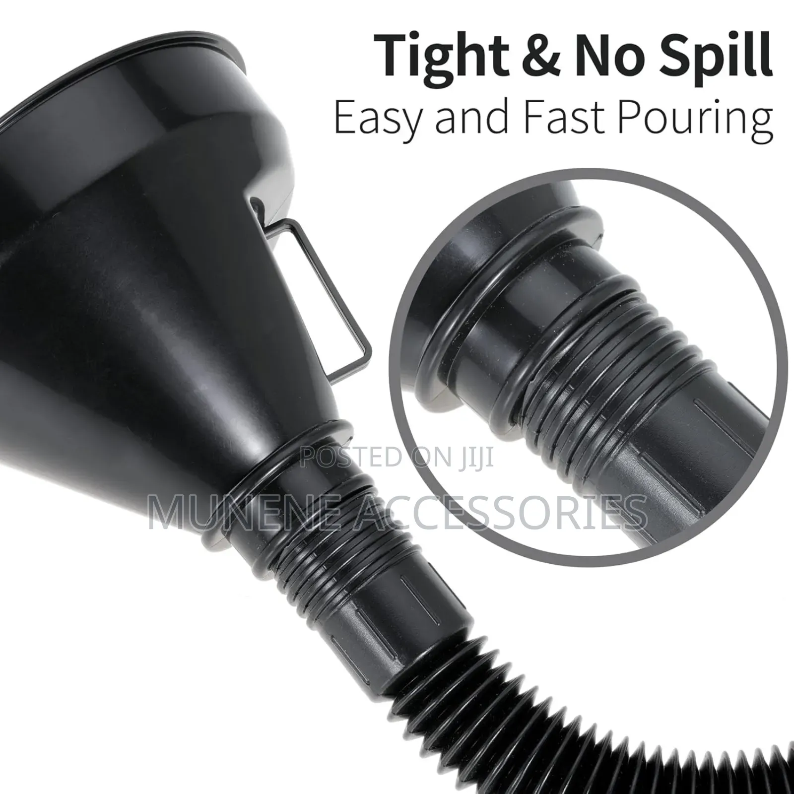Wide Mouth Oil Fuel Funnel Nozzle Hose With Handle for Car