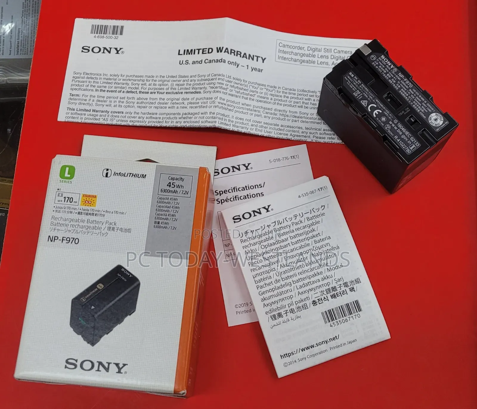 Genuine Sony Np-F970 L-Series Info-Lithium Battery (6300mah)