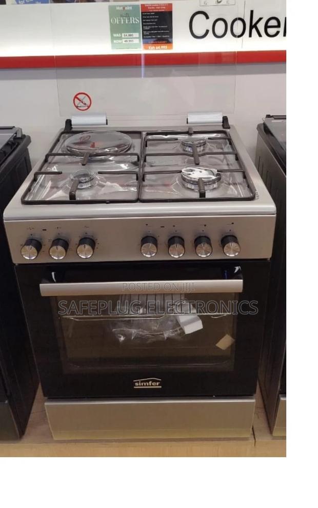 Simfer 60×60 3+1 Standing Cooker With Gas Sensor – Silve
