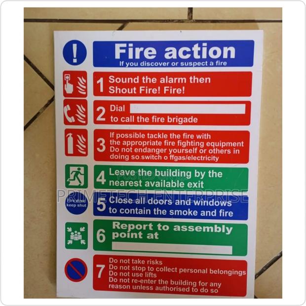Fire Action Plan Sign - main view